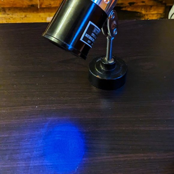 Rare Vintage (mid 19th Century) Field Microscope & Blue Light Lamp by Milben - Picture 6 of 15